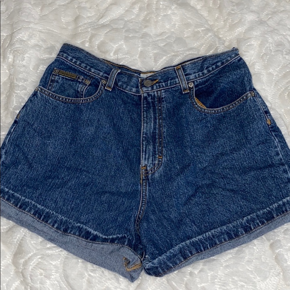 Vintage Calvin Klein high rise jean shorts